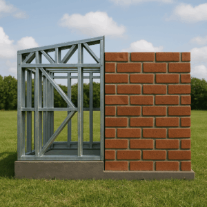 Rigidez do steel frame em comparação a alvenaria